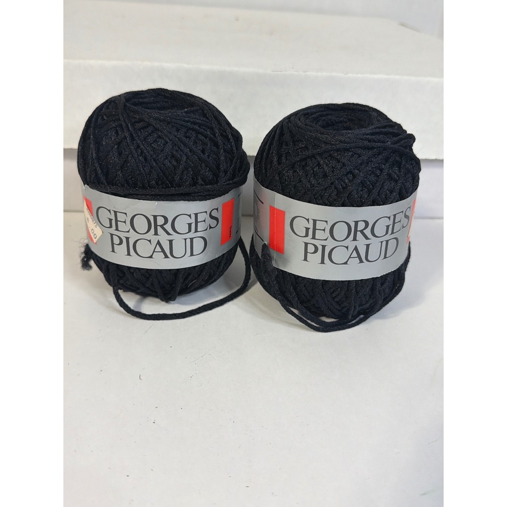 Georges Picaud Fascination Yarn 100% Polyamide Black Made in France 2 Balls 50g